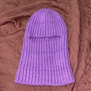 Purple knit balaclava